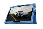 Фирменный оригинальный чехол обложка с подставкой для Microsoft Surface 3 10.8" голубой кожаный