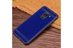 Фирменный чехол бампер накладка на Meizu 16 Plus/ 16th Plus из качественного износостойкого силикона с декоративным дизайном под кожу с тиснением синий