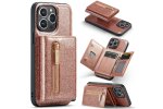 Блестящий кожаный чехол DG.MING / MyPads для Apple iPhone 15 Pro Max (Айфон 15 Про Макс) с кошельком